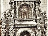 Retablo de la Iglesia La Candelaria de Guarenas, década 1940. Imagen anterior de la Virgen con vestido.