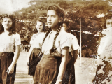 Samán de La Plazoleta, esquina de las calles Ambrosio Plaza y Monagas, Pueblo Arriba de Guarenas, año 1948.