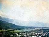 Vista del valle de Guarenas en la década de 1910. Fotografía restaurada y coloreada digitalmente por Campanario Urbano.