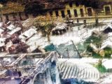 Calle prima norte del Pueblo Arriba de Guarenas bordeando su plaza, año 1900. Cinco años más tarde, sería bautizada como Plaza Bolívar. En 1940, esta calle sería nombrada Régulo Fránquiz.