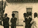 Esquina de la CANTV, Calle Ambrosio Plaza con el antiguo segmento de la calle Real en la Plaza Bolívar, Guarenas, año 1951.