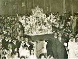 Procesión de la Virgen de Copacabana durante las Fiestas Patronales de Guarenas del 21 de noviembre de 1955