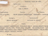 Carta de la Junta Pro Templo de Guarenas, entregada en enero de 1954 para la recaudación de fondos destinados a la remodelación de la Iglesia Nuestra Señora de Copacabana