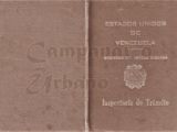 Credencial de ciclista para poder manejar la bicicleta en Guarenas, emitida por los Estados Unidos de Venezuela, Gobierno del Estado Miranda, Inspectoría de Tránsito del Distrito Plaza en Guarenas, 20 de junio de 1950