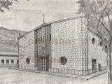 Proyecto nueva fachada moderna, Iglesia Nuestra Señora de Copacabana, Arquitecto Giovanni Oreste Della Piana, año 1956