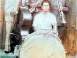 Benito Canónico ejecutando el contrabajo, año 1914. Fotografía cortesía de Yenny Padrón. Coloreada digitalmente por Campanario Urbano.