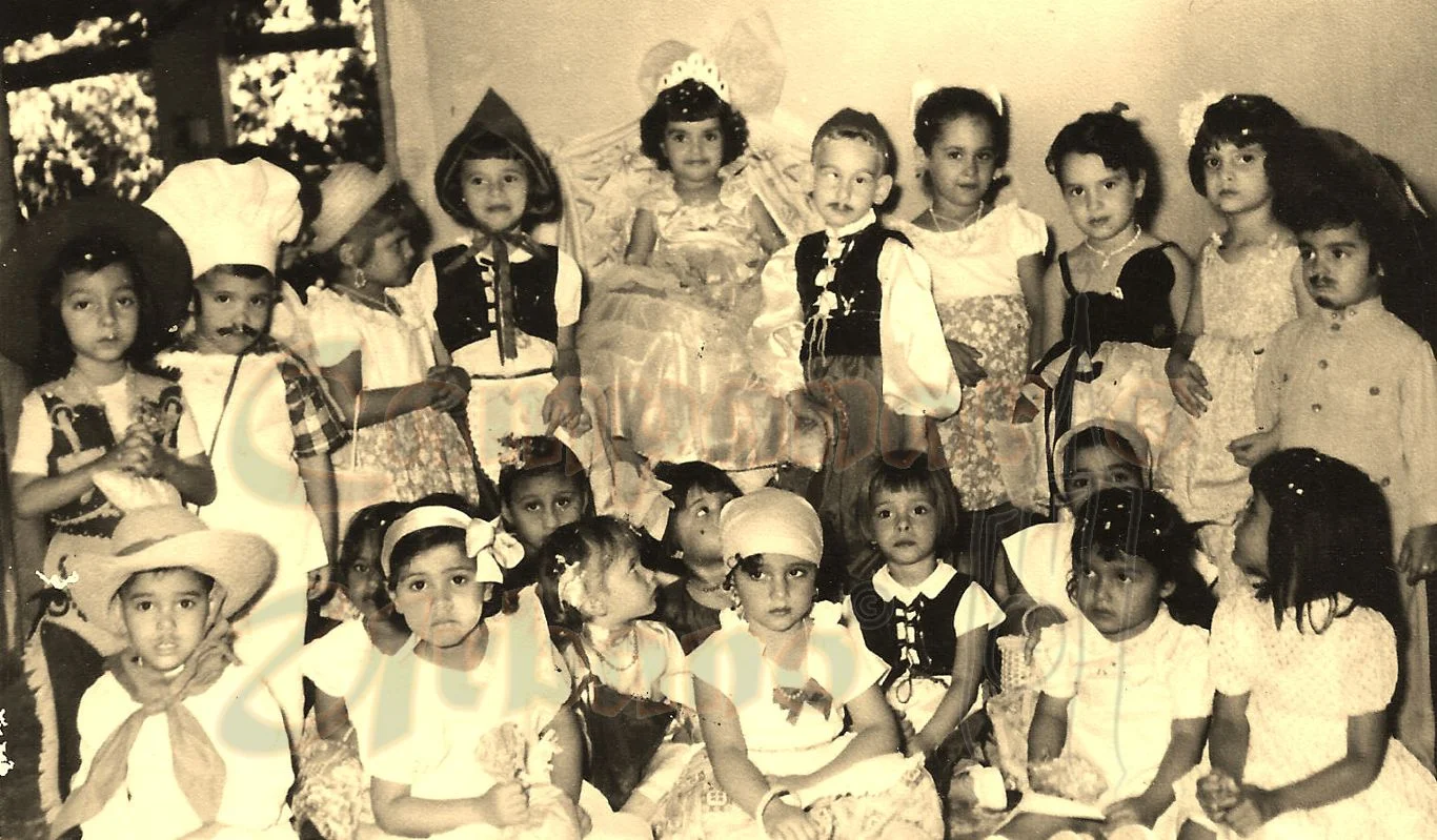Alumnos del Jardín de Infancia Nuestra Señora de Coromoto, carnavales año 1954. Guarenas, Edo. Miranda, Venezuela.