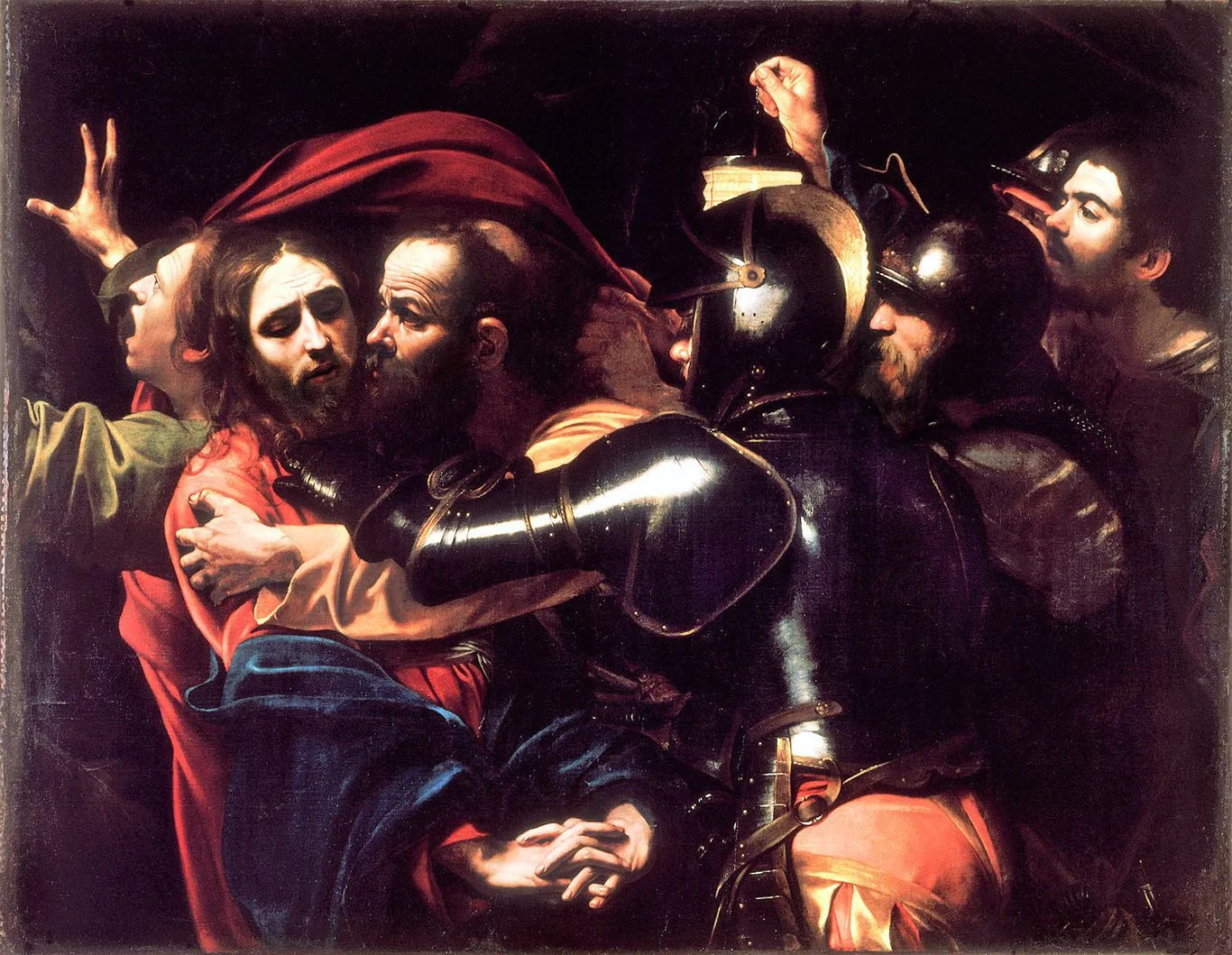 El Beso de Judas (1602), por Michelangelo Merisi da Caravaggio