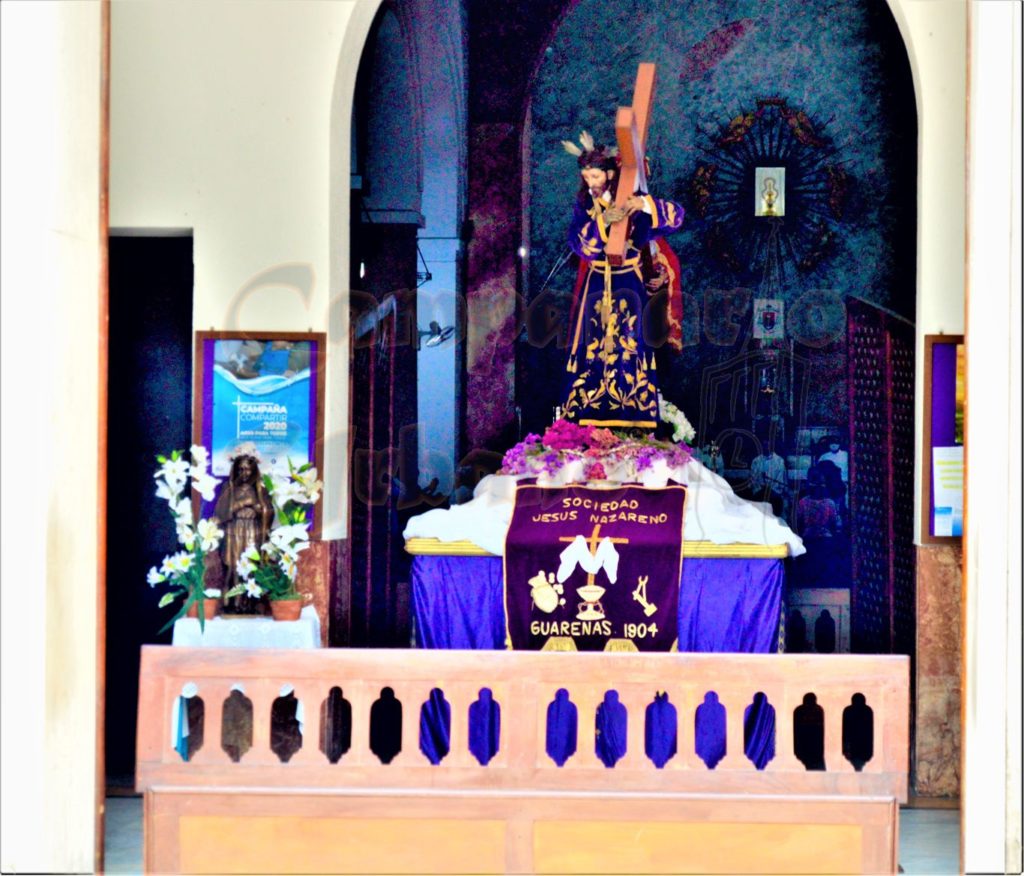 Nazareno de Guarenas, Catedral Nuestra Señora de La Copacabana, Guarenas, 10 de mayo de 2020. Expuesto durante la cuarentena por el Coronavirus.