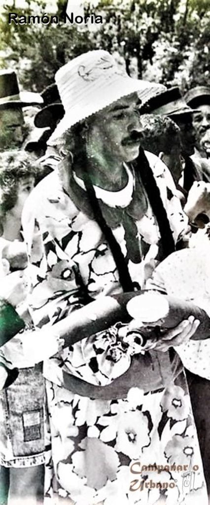 Cultor Ramón Noria, Parranda de San Pedro de Guarenas, durante su primera representación de la esclava María Ignacia, año 1989