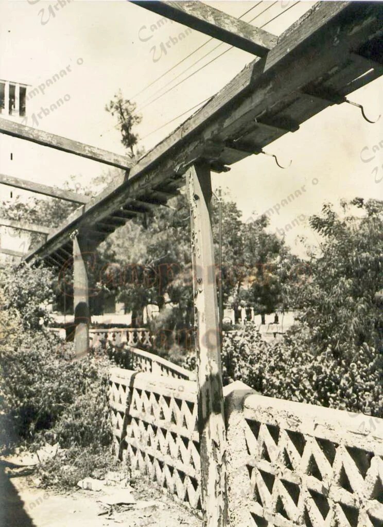 Ruinas de la Escuela Federal Graduada Carabobo. Fotografía tomada desde el interior de la casona. Guarenas, año 1980.
