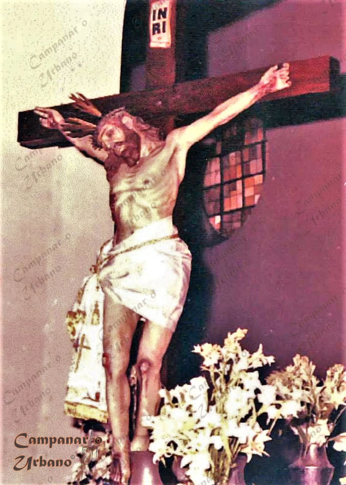 Imagen de Jesús en la Cruz, Catedral Nuestra Señora de Copacabana, Guarenas, año 1978