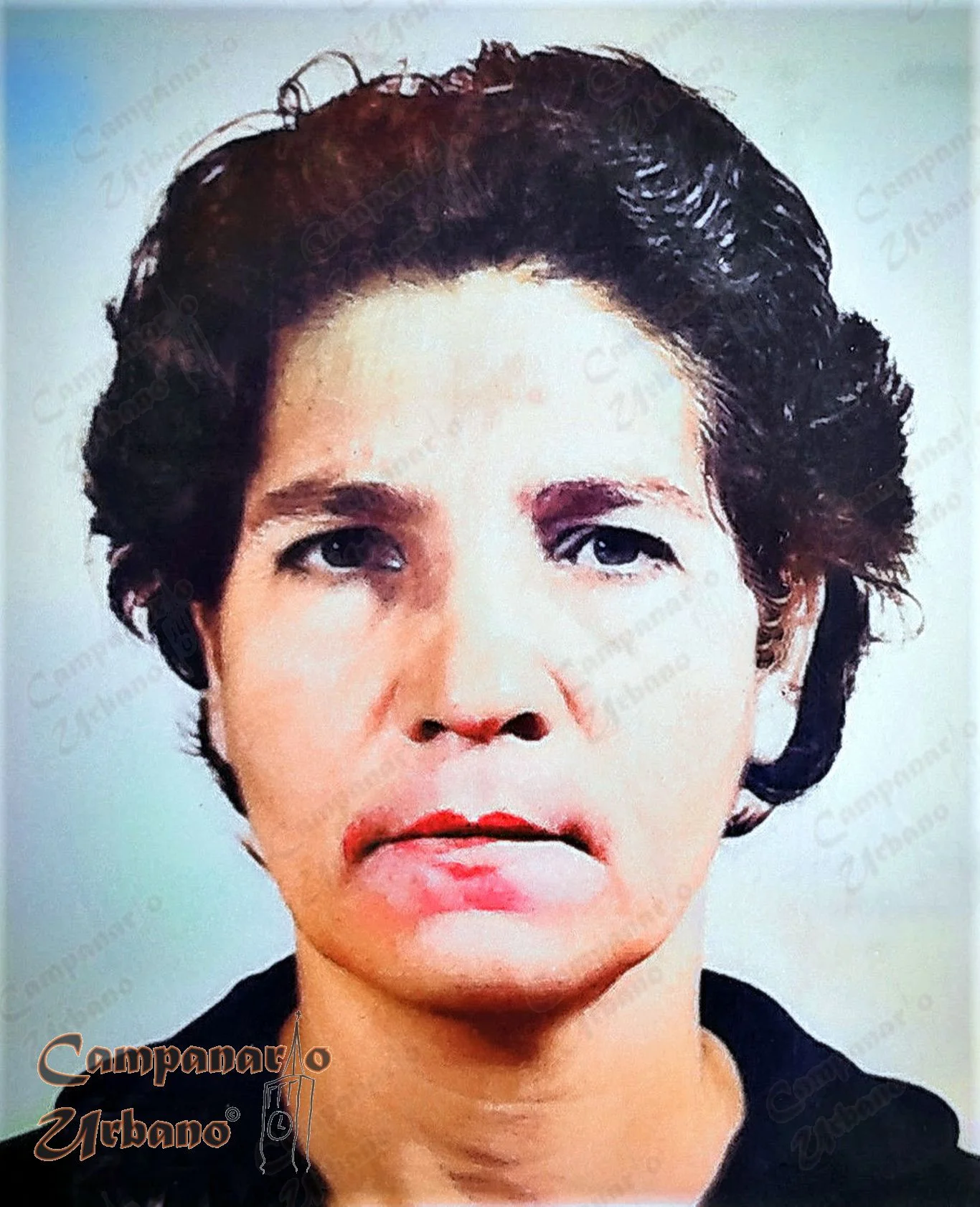 Francisca Arocha (Panchita), final década 1960. Fotografía restaurada y coloreada digitalmente por Campanario Urbano.
