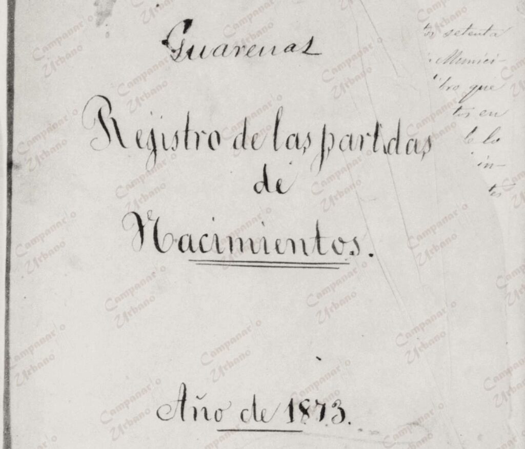 Primer libro para el registro de partidas de nacimientos del Distrito Guarenas, Parroquia Guarenas, 06/02/1873.