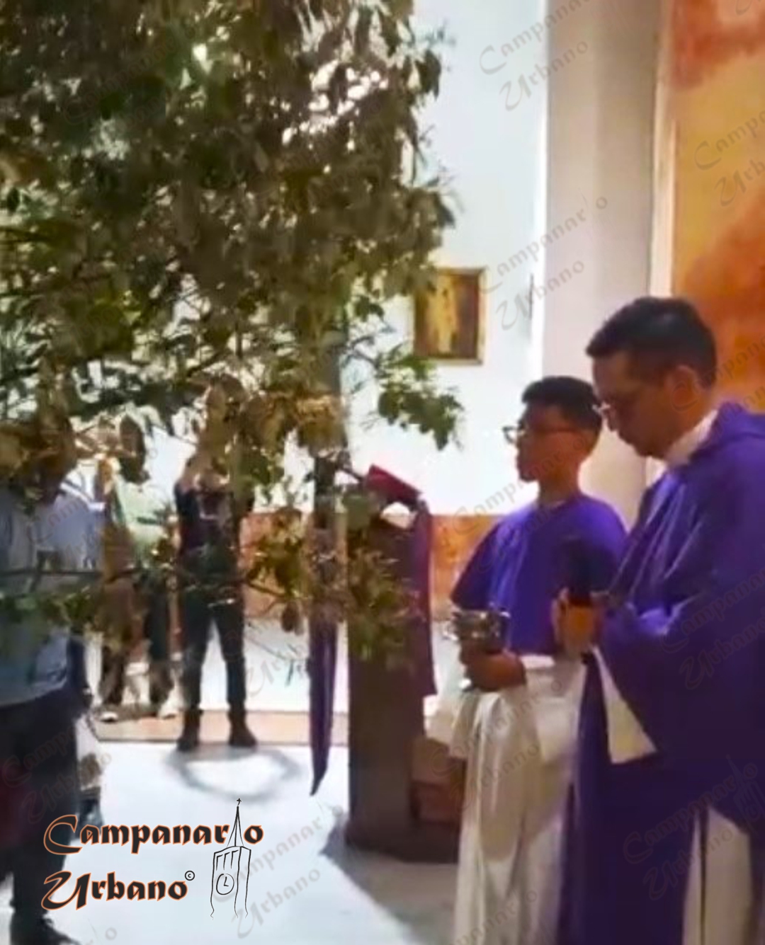 Bendición del olivo en la Catedral de Guarenas. Viernes, 11 de abril de 2025.
