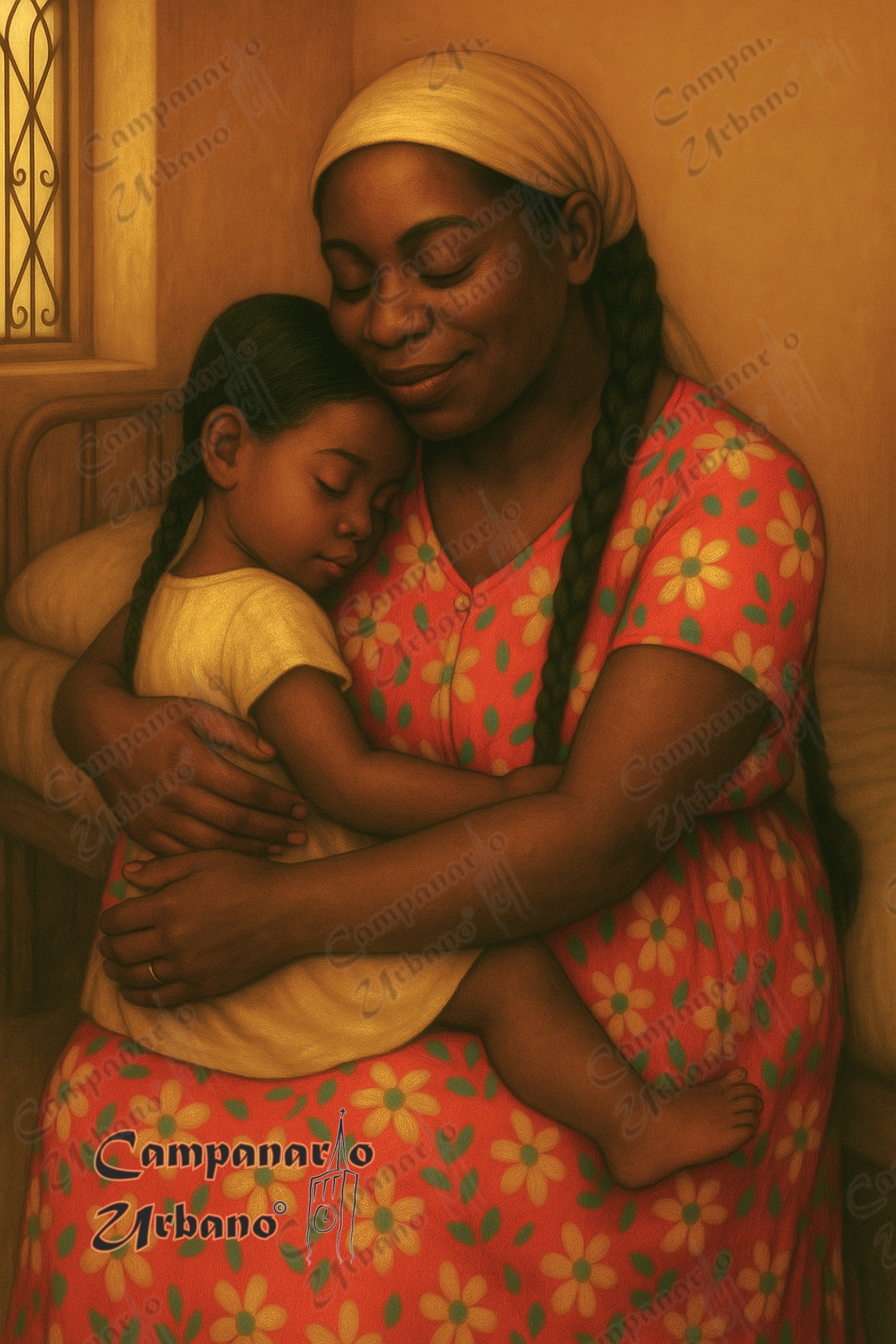 La esclava María Ignacia junto a su hija Rosa Ignacia, sanada por el milagro de San Pedro Apóstol.