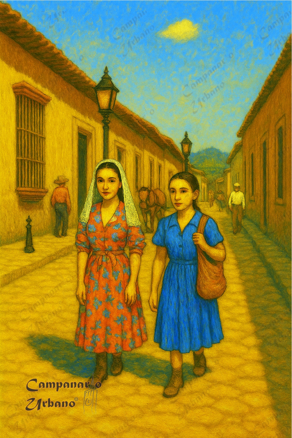 Calle Real de Guarenas, 3 de febrero de 1916. Imagen IA.