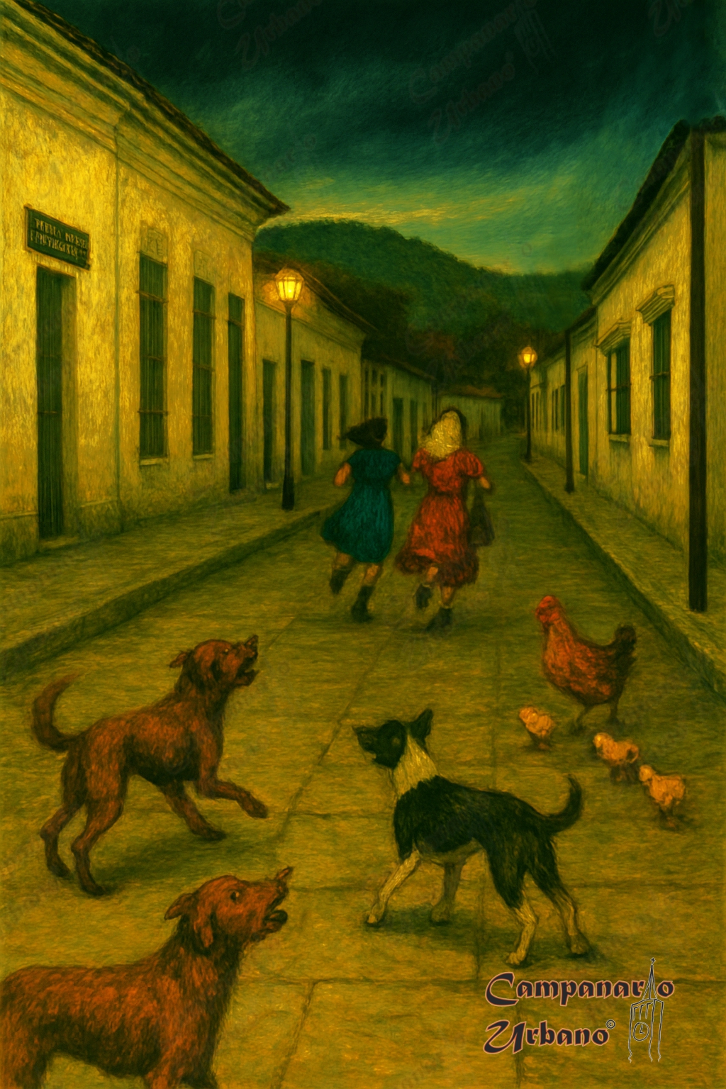 Calle Bolívar de Guarenas, año 1916. Composición IA.
