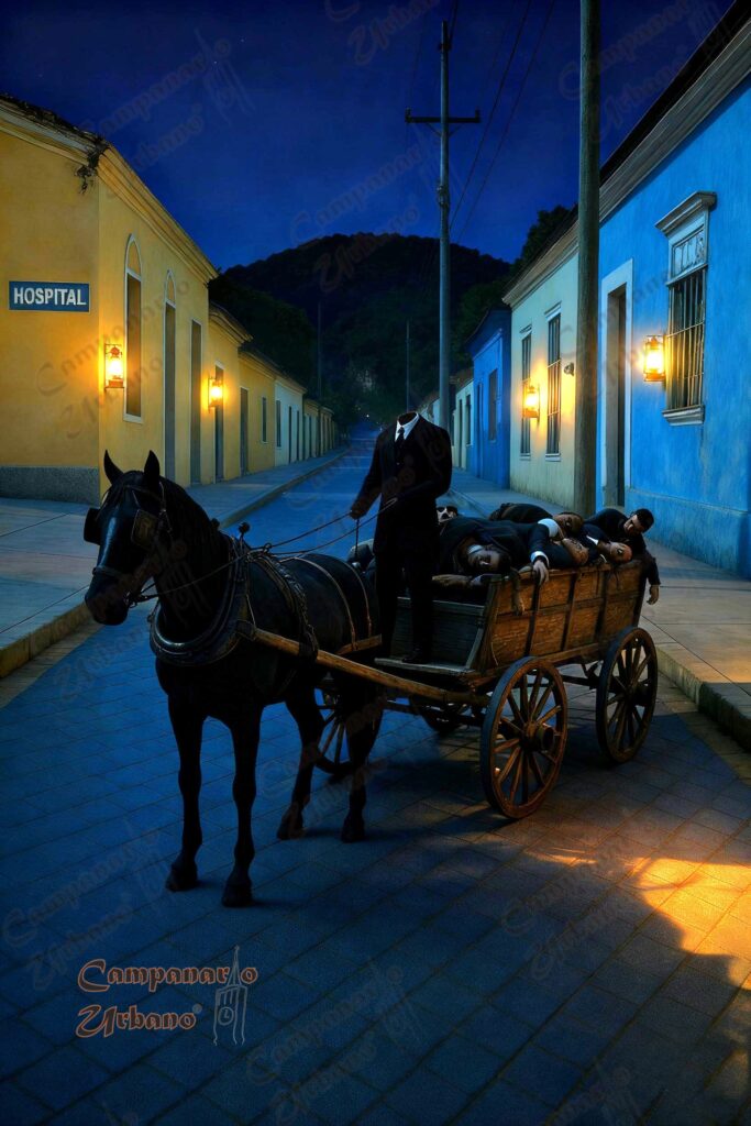 Leyenda del Descabezado de Guarenas. Composición IA.