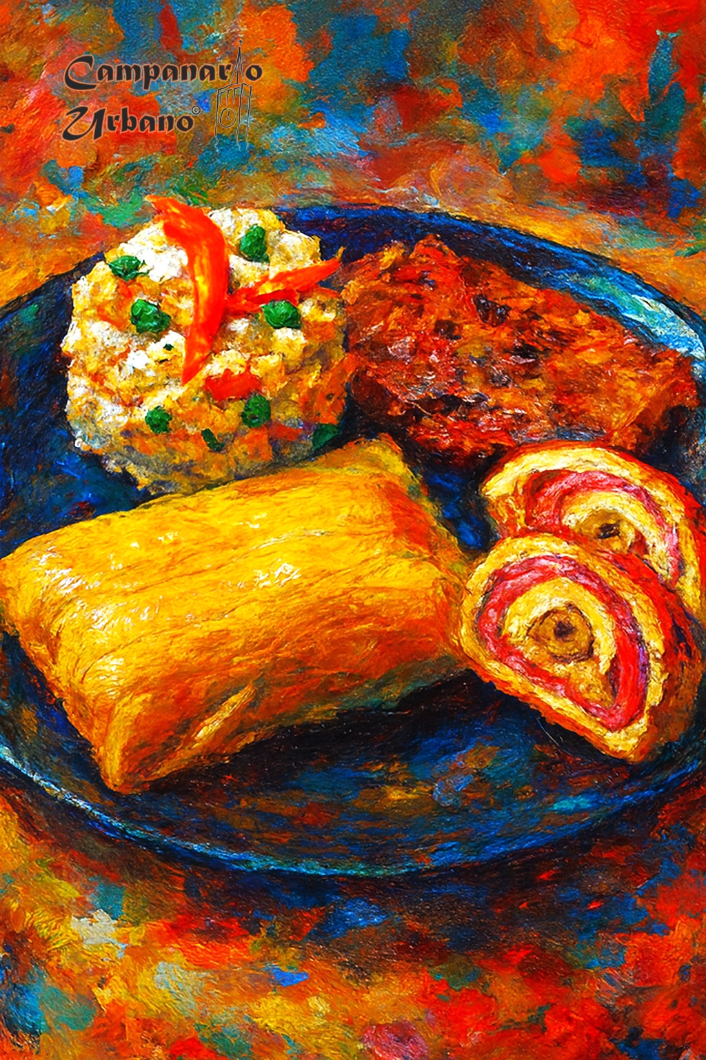 Plato navideño venezolano. Composición IA.