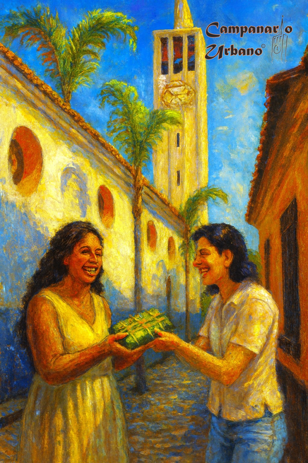 La tradición de regalar hallacas en Guarenas. Composición IA.