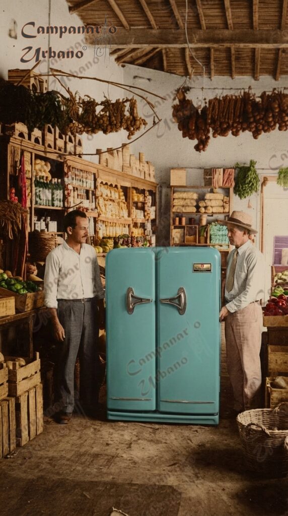 Bodega la Más Bella, en la Esquina de la Calzada en Guarenas. Composición IA.