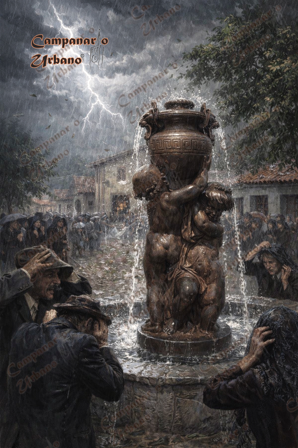 Plaza la Candelaria de Guarenas, año 1933. Fue un Miércoles Santo sin procesión. Composición IA.