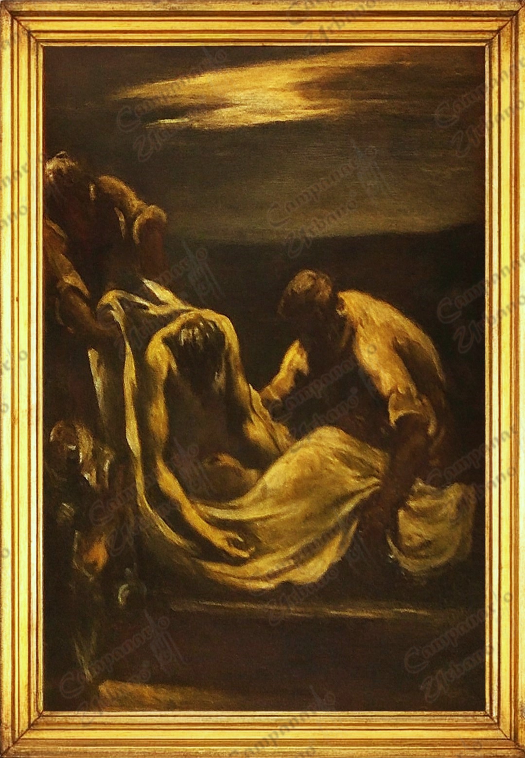 Estación XIV: Jesús es sepultado en el sepulcro.
