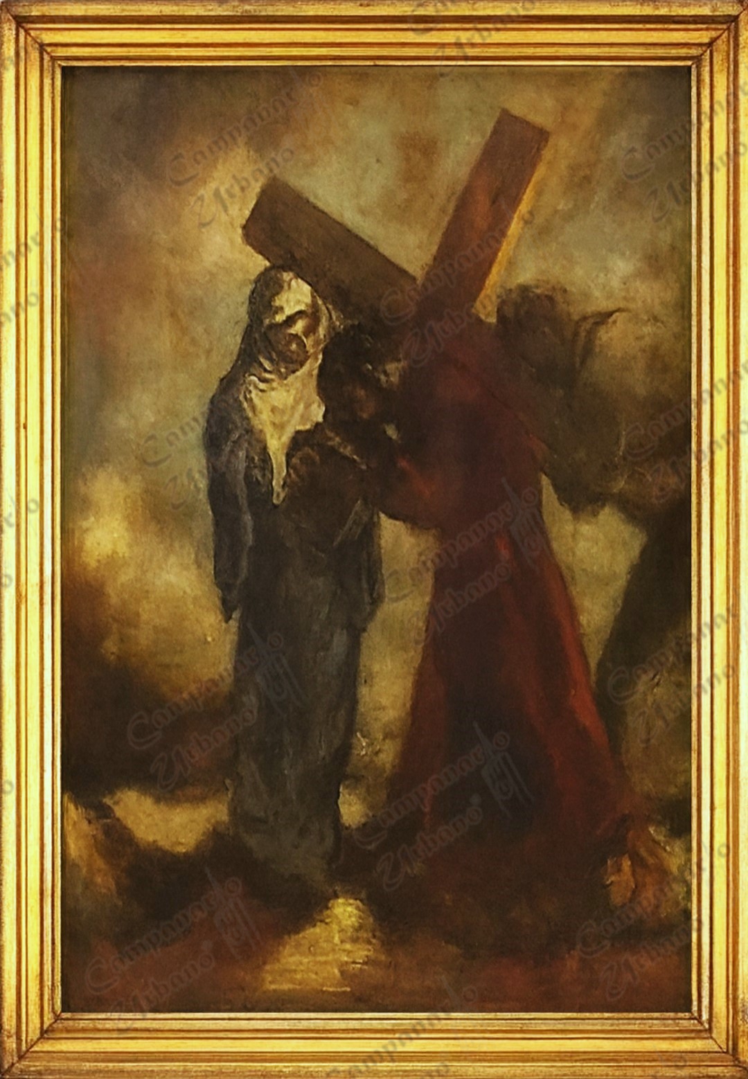 Estación VI: La Verónica enjuga el rostro de Jesús.