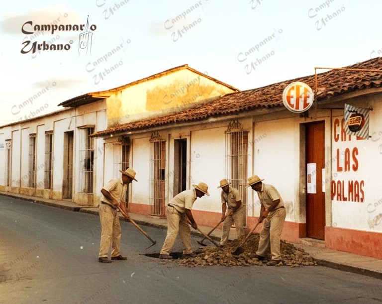 Calle Régulo Fránquiz, Guarenas, febrero de 1956. Composición IA.