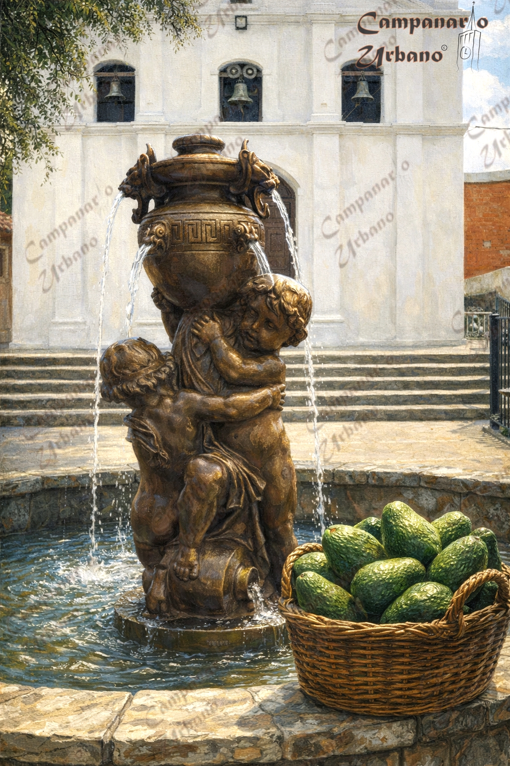El Aguacate Guarenero, Plaza La Candelaria de Guarenas. Composición IA.