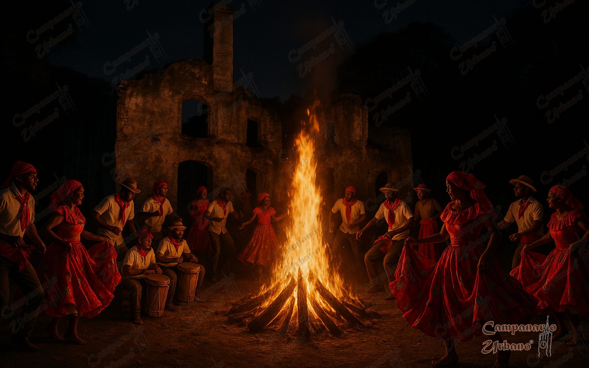 Fiesta de San Juan Bautista. Composición IA.