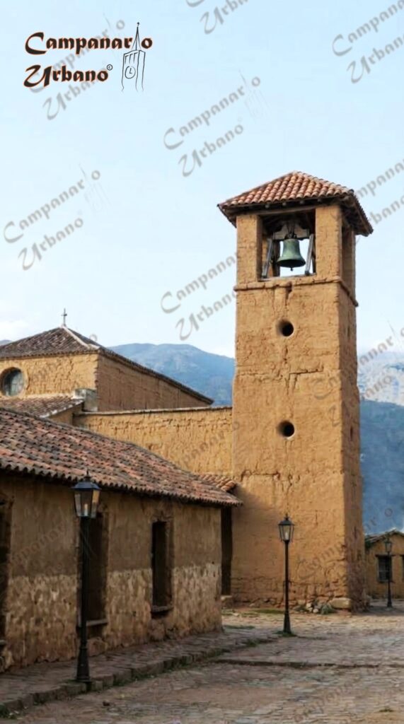 Primera torre de campanario erigida a la iglesia de Nuestra Señora de los Guarenas, década de 1830. Composición IA.